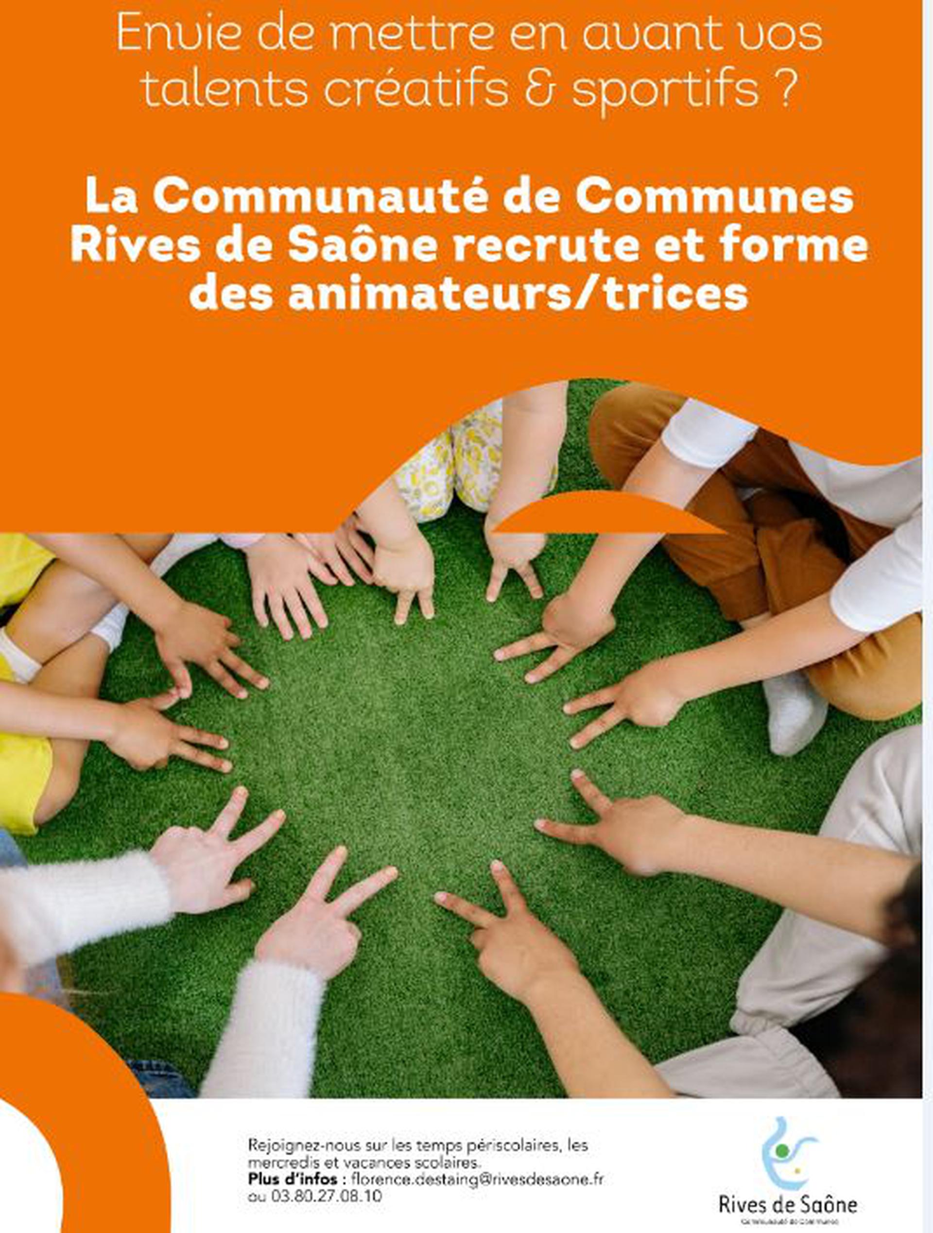 affiche recrutement animateur perisco - Communauté de Communes Rives de Saone affiche recrutement animateur perisco